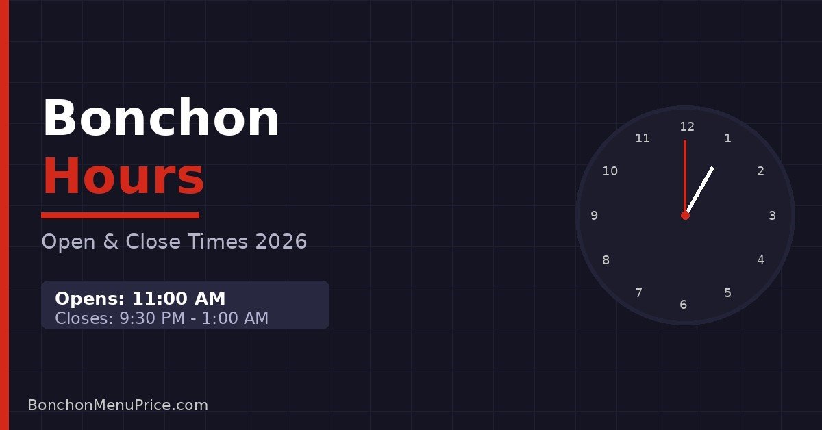 bonchon hours opening and closing time
