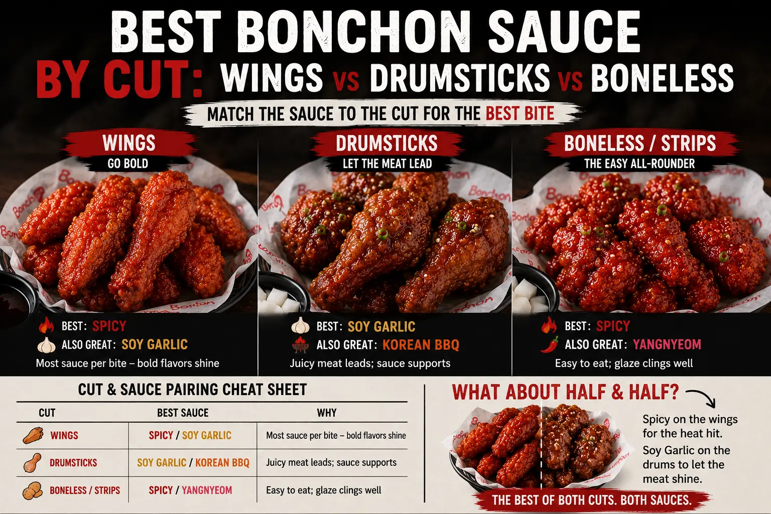 Best Bonchon Sauce for Wings vs Drumsticks vs Boneless